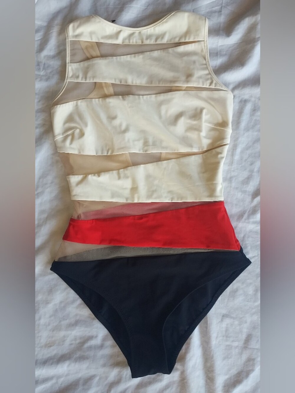 EMMA PAKE Crm/Red/Blk 1 pc Swimsuit S